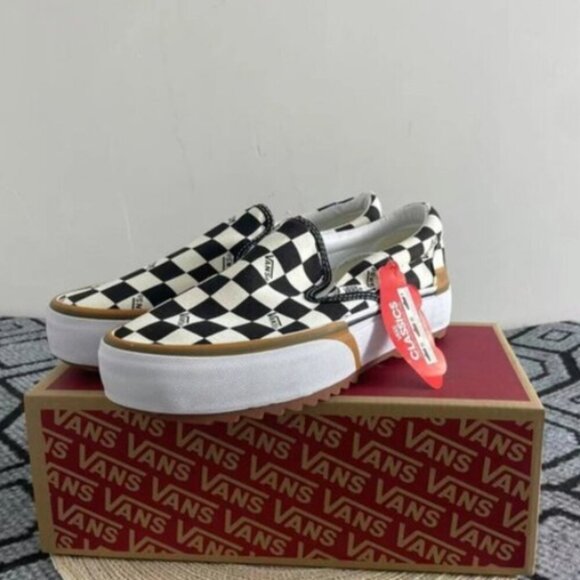 Vans Shoes - Canvas Slip On Shoes - VANS, Checkerboard Style
